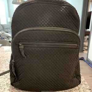 Vera Bradley Women's Microfiber Small Backpack Bookbag, Black, One Size US